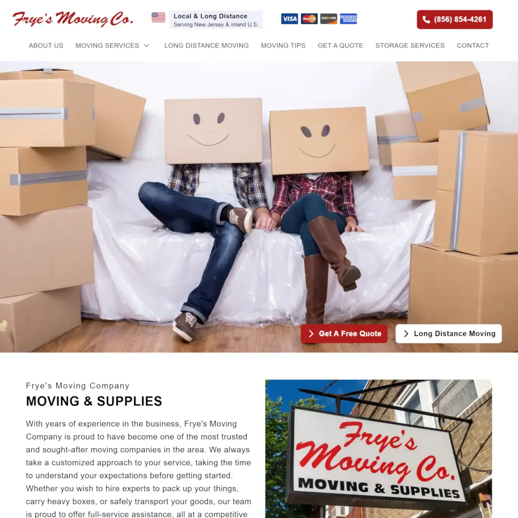 fryes-moving-co-website-homepage-screenshot